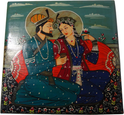 

Avinash Handicrafts Soap Stone Mugal Painted 5x5" Jewellery Vanity Box(Multicolor)
