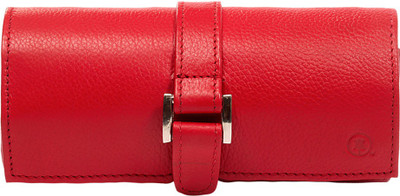 

Hide Park Space For Rings, Earrings, Bangles & 3 Zipper Pockets To Hold Special & Precious Jewels Jewellery Vanity Box(Red)