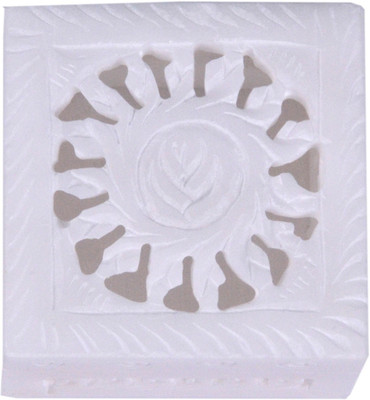 

Avinash Handicrafts White Stone Carved Square 2.5x2.5" Jewellery Vanity Box(White)