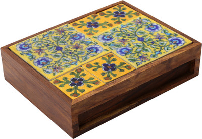 

Indigenous Useful Box Jewellary Box, Dry Fruit Box, Masala Box Vanity Box(Yellow)