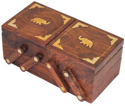 

Kartique Hand Made Wooden Multi Utility Jewellery Box Vanity Box(Brown)