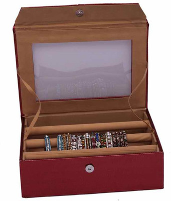 

Kuber Industries Bangle Three Roll Box Jewellery Vanity Box(Maroon)