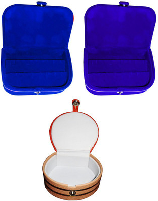 

Abhinidi Set of 3 velvet Vanity case Ring and Earring storage travelling Folder Box Vanity Box(Multicolor)