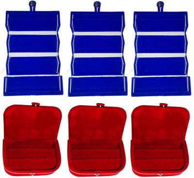 

Abhinidi Set of 6 velvet case Ring and Earring storage travelling Folder Jewellery Vanity Box(Multicolor)