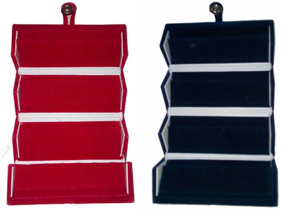 

Abhinidi Pack of 2 Ear Ring Folder Ring case Travelling Pouch Box Vanity Box(Red,Blue)