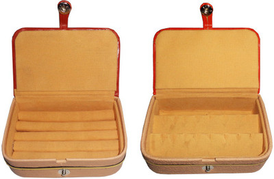 

Abhinidi Combo of 2 velvet case Ring and Earring storage travelling Folder Jewellery Vanity Box(Multicolor)