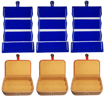 

Abhinidi Set of 6 velvet case Ring and Earring storage travelling Folder Jewellery Vanity Box(Multicolor)