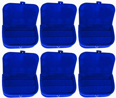 

Abhinidi Set of 6 velvet case Earring Jewelry storage travelling folder Jewellery Vanity Box(Blue)