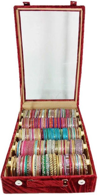

Atorakushon Bangles Plain 5 Rods Jewelry Storage Vanity Box(Maroon)