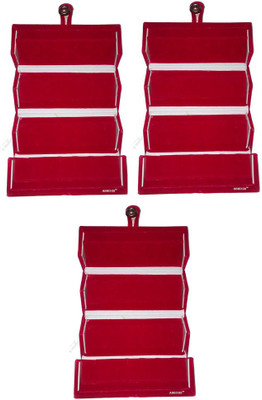 

Abhinidi Set of 3 Maroon velvet coated Earring folder case Box Vanity Box(Maroon)