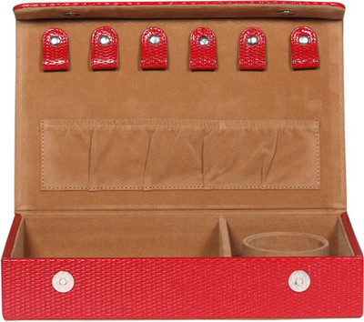 

Leather World Beautiful Jewellery Vanity Box(Red)
