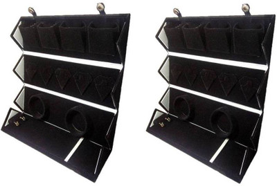

Addyz Combo Pack Of 2 Pieces Bangle Earring Chain Folder Jewellery Vanity Box(Black)