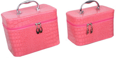 

Styler Lady Leopard Design Combo Makeup Vanity Box(Magenta Pink)