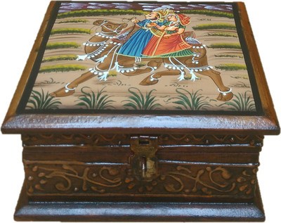

JaipurCrafts Rajwada Designed Multipurpose Makeup Vanity Box(Multicolor)