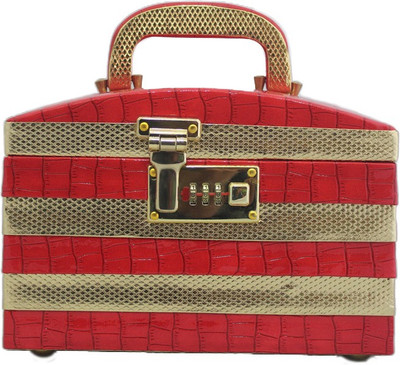 

Tarana Leather Arts B01 Makeup Vanity Box(Red)