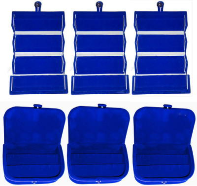 

Abhinidi Set of 6 velvet Vanity case Ring and Earring storage travelling Folder Box Vanity Box(Multicolor)