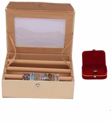 

Kuber Industries Bangle Three Roll & Earing Box Jewellery Vanity Box(Gold)