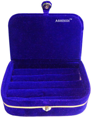 

Abhinidi Set of 1 velvet ring storage travelling folder case Box Vanity Box(Blue)