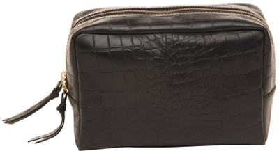 

Justanned Luxurious Croco Leather Wash Bag Toiletry Vanity Box(Black)