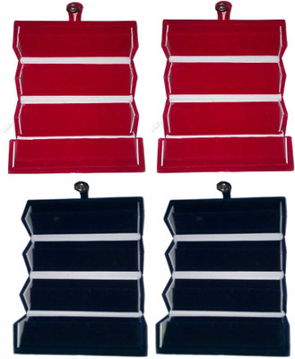 

Abhinidi Pack of 4 Ear Ring Folder Ring case Travelling Pouch Box Vanity Box(Red,Blue)