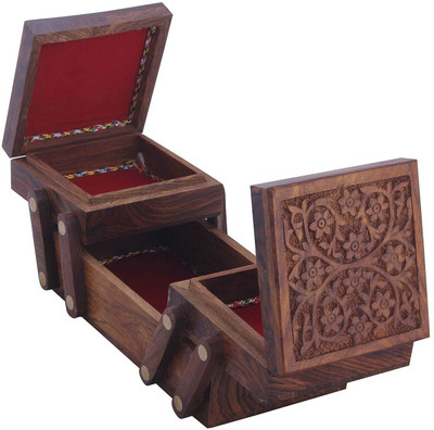 

Desi Karigar Jewellery Box Jewellery Vanity Box(Brown)