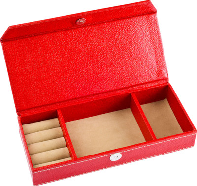 

Eco-Leatherette Travel Jewellery, Ring, Bangles Vanity Box(Red)