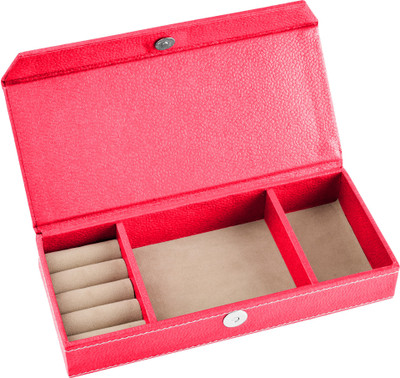 

Eco-Leatherette Travel Jewellery, Ring, Bangles Vanity Box(Pink)