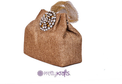 

Pretty Krafts B1134 Hand purse Vanity Box(Golden Brown)