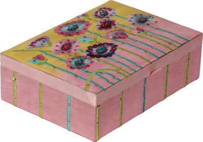 

The Decor Mart Decor Mart - Jewellery Box - Embroidered - Pink - 7 X 10 inch Makeup Vanity Box(Pink)