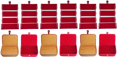 

Abhinidi Combo of 12 velvet case Ring and Earring storage travelling Folder Jewellery Vanity Box(Multicolor)