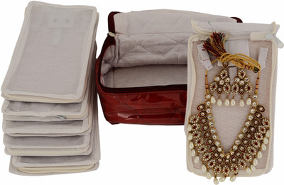 

K&P 6 Case Red Satin Locker Jewellery, Makeup, Vanity Box Vanity Box(Red)