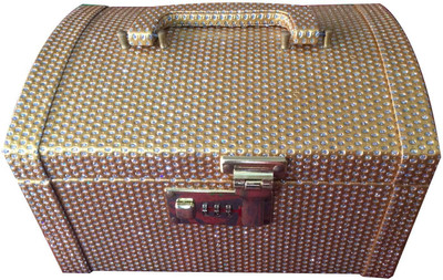 Platinum Gold Stone Makeup, Bangle Vanity Box(Golden)