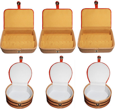 

Abhinidi Set of 6 velvet case Ring and Earring storage travelling Folder Jewellery Vanity Box(Multicolor)