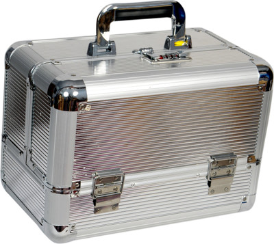 

Bonanza Multi trays cosmetic & Makeup box Vanity Box(Silver)