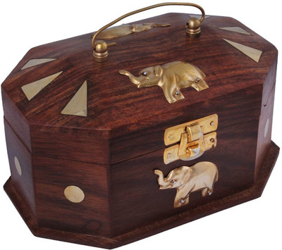 

Desi Karigar Antique Jewellery Vanity Box(Brown)