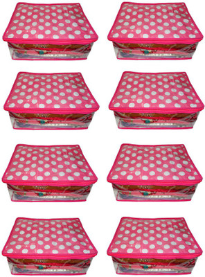 

Atorakushon 8pc Saree Salwar Suit Dress Protection Cover Garment Pouch Organiser Box Bag Storage Case Vanity Box(Pink)