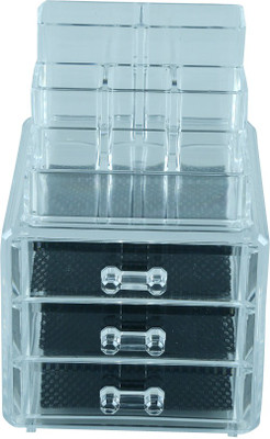 

Kurtzy Double Layer Organiser Jewellery Organiser Vanity Box(Transparent)