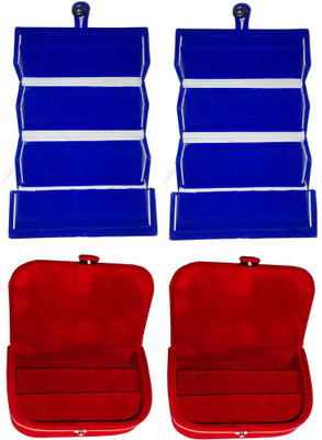 

Abhinidi Set of 4 velvet case Ring and Earring storage travelling Folder Jewellery Vanity Box(Multicolor)
