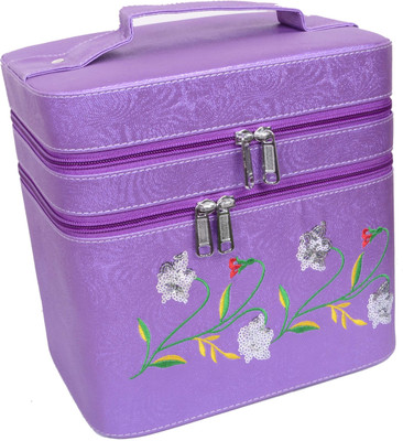 

Styler Embroidery Design Makeup Vanity Box(Purple)