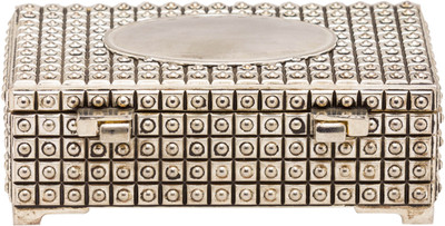 

Prachin W/M Rect. Box Beaded Design Kc-635 Makeup Vanity Box(Silver)