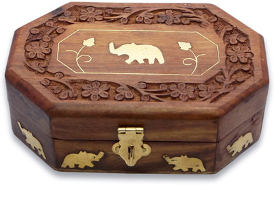

R S Jewels Handmade Wooden Box BX-0341 Vanity Box(Brown)