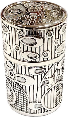 

Treta Drum Box Betel Nuts Vanity Box(Silver)