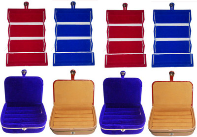 

Abhinidi Combo of 8 velvet case Ring and Earring storage travelling Folder Jewellery Vanity Box(Multicolor)