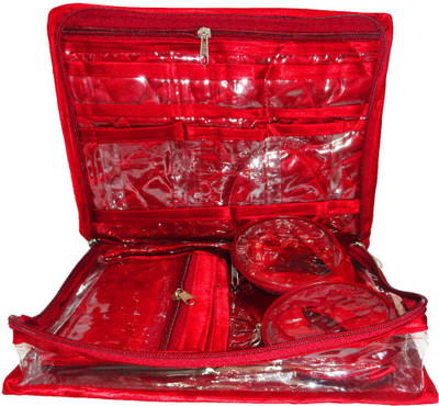 

Atorakushon Jewellery Organizer Folding Bangle Pouch Storage box pouch Vanity Box(Maroon)