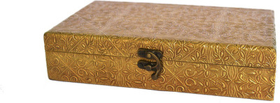 

Woodino Gold Makeup and Jewellery Vanity Box(Golden)