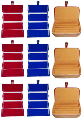 

Abhinidi Combo of 9 velvet case Ring and Earring storage travelling Folder Jewellery Vanity Box(Multicolor)