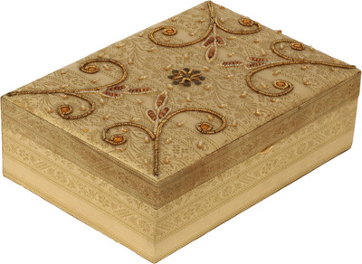 

The Decor Mart Decor Mart - Jewellery Box - Beaded - Gold - 7 X 10 inch Makeup Vanity Box(Gold)