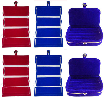 

Abhinidi Combo of 6 velvet case Ring and Earring storage travelling Folder Jewellery Vanity Box(Multicolor)