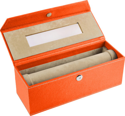 Eco-Leatherette 1 Rod Bangles Vanity Box(Orange)