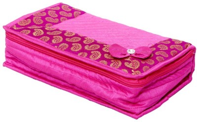 

Kuber Industries Designer Kit Heavy Quilted Material Make Up Vanity Box(Pink)